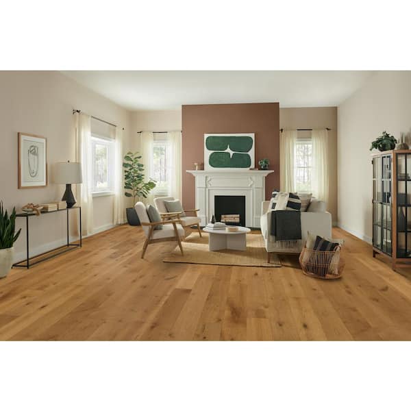 Time Honored Caramel Treasure Wh Oak 3/8 in. T x 7.2 in. W T+G Brushed Engineered Hardwood Flooring (32.68 sq.ft./ctn)