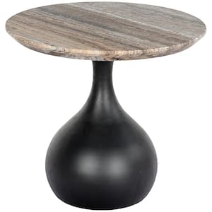 Howard Modern End Table, Black/Cream, 22 in. H x 24 in. W x 24 in. D