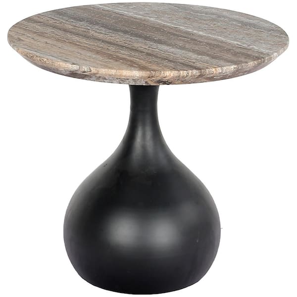 Howard Modern End Table, Black/Cream, 22 in. H x 24 in. W x 24 in. D
