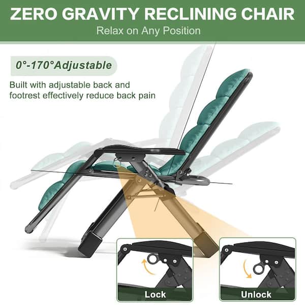 BOZTIY Folding Zero Gravity Metal Frame Recliner Outdoor Lounge