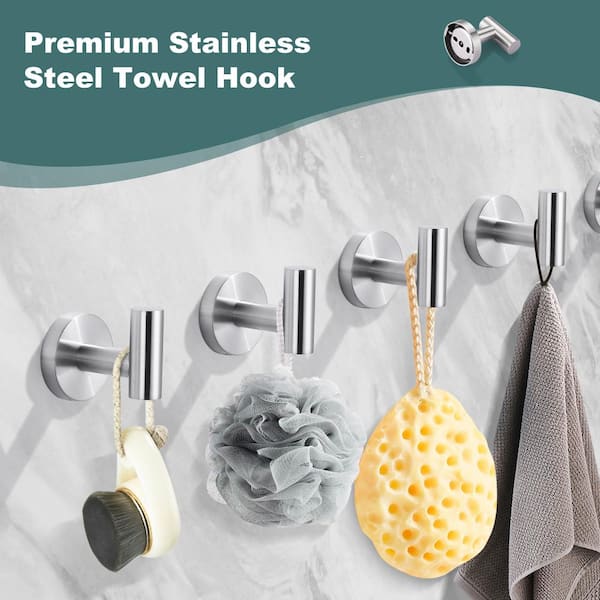 Round shape Knob Robe/Towel Hook in Brushed Nickel 6PCS