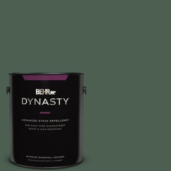 BEHR DYNASTY 1 gal. #N400-7 Vine Leaf One-Coat Hide Eggshell Enamel Interior Stain-Blocking Paint & Primer