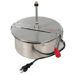 1350-Watt 16 oz. Stainless Steel Replacement Kettle for Popcorn Machine with Lid and Stirrer