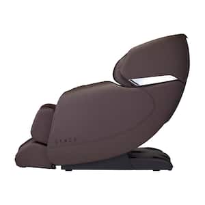 Hisho Brown Modern Synthetic Leather Heated Zero Gravity Deluxe SL Track Massage Chair