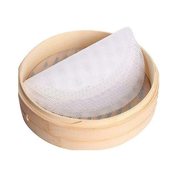 5-Piece Nonstick Silicone Mesh Steamer Liner Set Heat Resistant Flexible Polyester Fiber for Bamboo Steamer