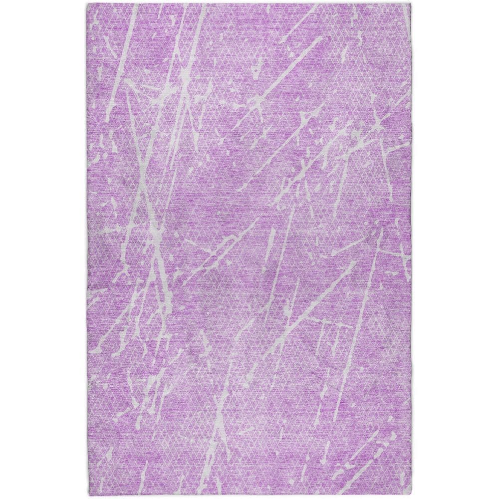 Dream Shag Premium Machine Washable Abstract ADS628 Lilac 3 ft. x 5 ft. Area Rug price history on PriceWatchPro
