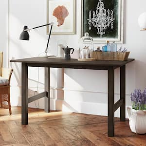 45.50 in.W Gray Exquisite Farmhouse Wood Top 4 Legs Kitchen Dining Table Seats for 4