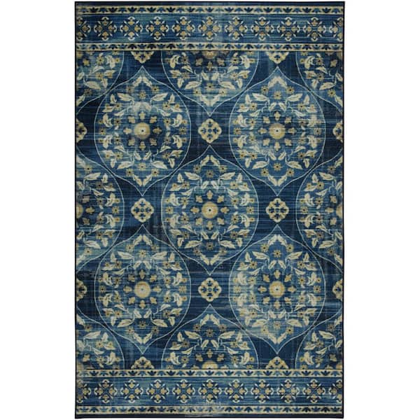 Mohawk Home Hartton Navy 10 ft. x 14 ft. Oriental Area Rug