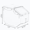 Basicwise White Large Plastic Storage Food Holder Containers with a  Measuring Cup and Wheels (Set of 2) QI004138L.2 - The Home Depot