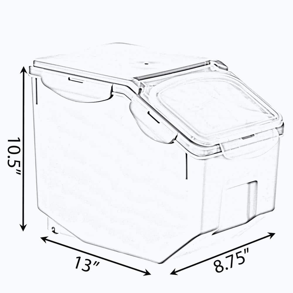 Clear BPA-Free Plastic Food Storage Containers Set with Measuring Cup and Wheels