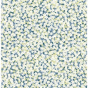 Giverny Blue Miniature Floral Blue Wallpaper Sample