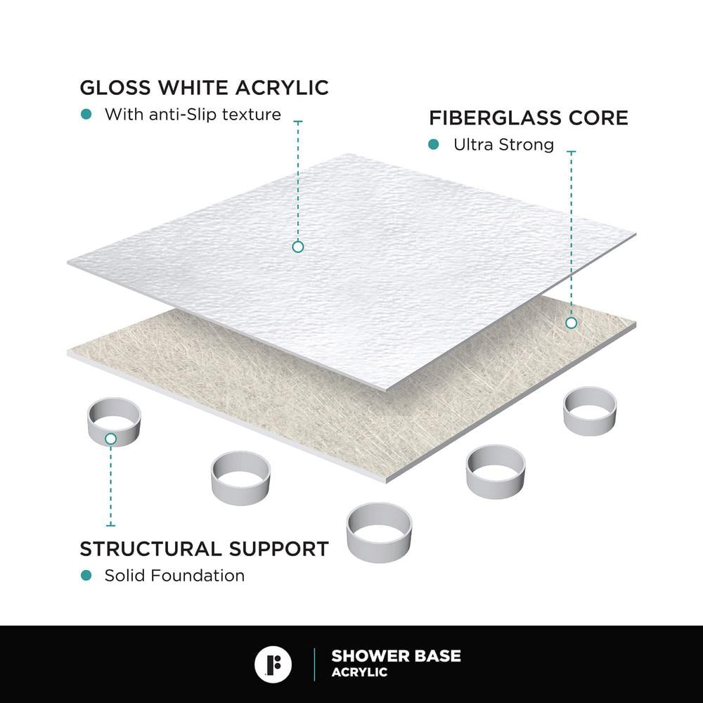 Neo Angle Acrylic Shower Base with Satin Brass Frameless Enclosure