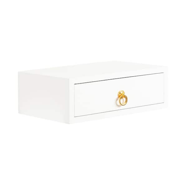 Kate and Laurel Decklyn 18 in. W White Rectangle End Table