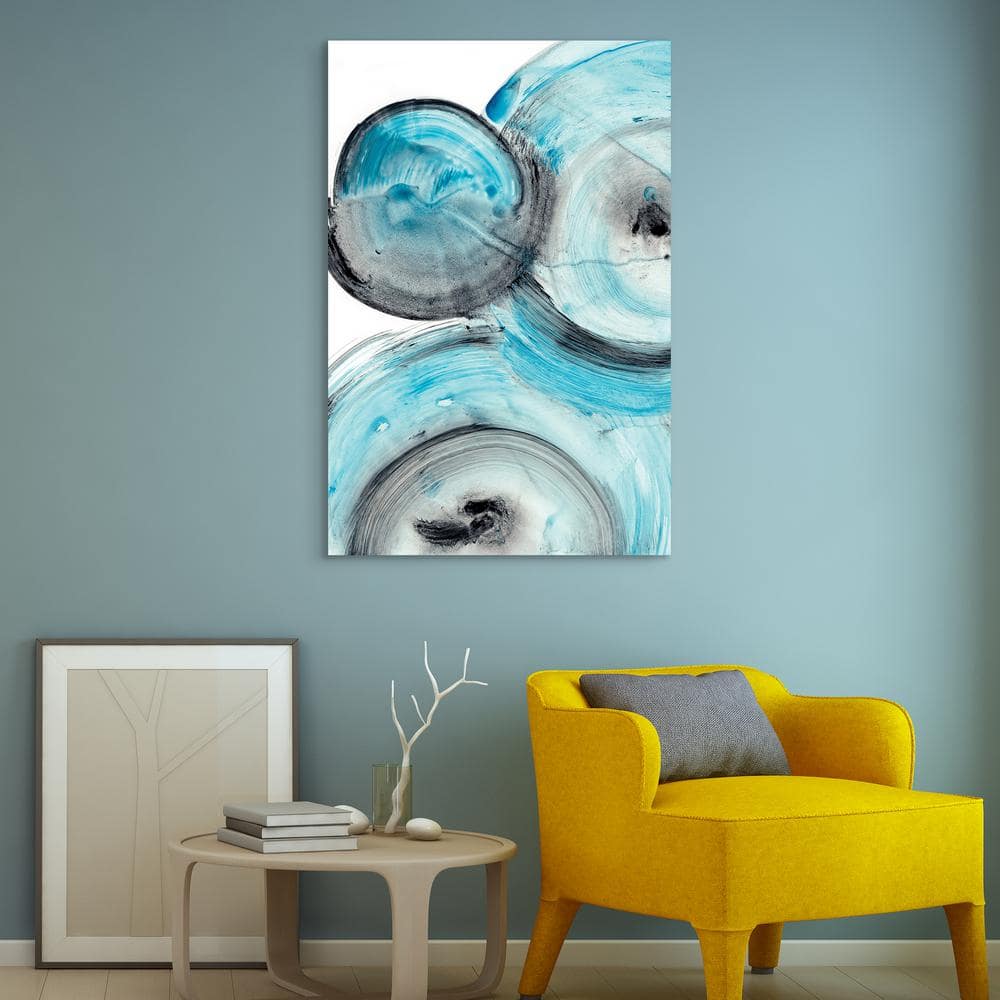 Empire Art Direct Ripple Effect Iv Abstract Frameless Free Floating Tempered Glass Panel Graphic Wall Art, Blue -  TMP-137979