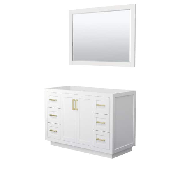 Wyndham Collection Miranda 47.25 in. W x 21.75 in. D Single Bath Vanity Cabinet Only with Mirror in White