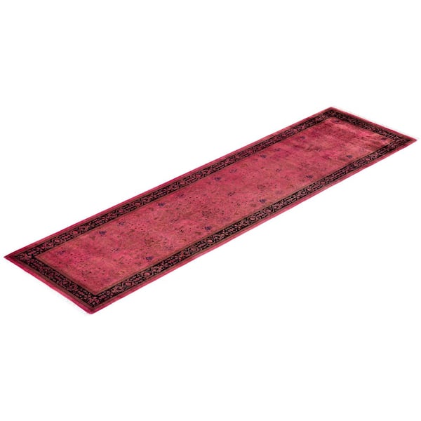 Overdyed Pink 2 ft. 7 in. x 9 ft. 9 in. Wool Indoor Area Rug