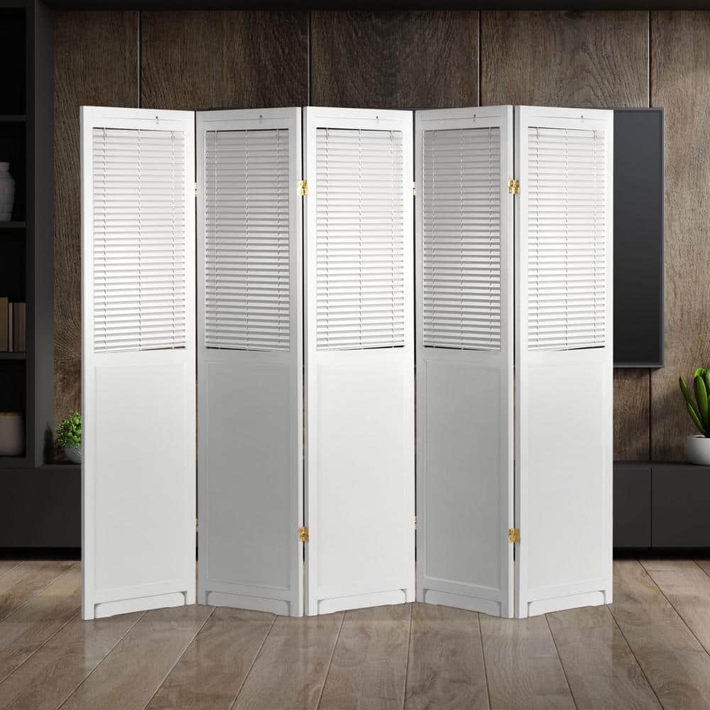 White 6 ft. Tall Adjustable Shutter 5-Panel Room Divider price history on PriceWatchPro