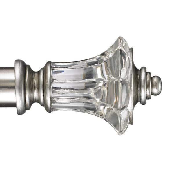 Art Decor Joffre 10 ft. Non-Telescoping Single Curtain Rod in Antique Silver