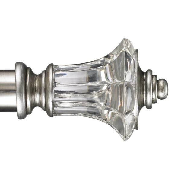 Art Decor Joffre 8 ft. Non-Telescoping Single Curtain Rod in Antique Silver