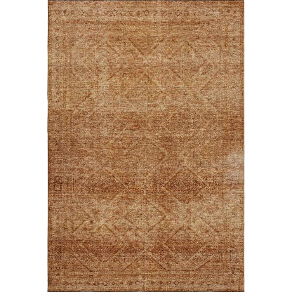 Mayfield Premium Machine Washable Abstract AMF2060 Copper 10 ft. x 14 ft. Area Rug price history on PriceWatchPro