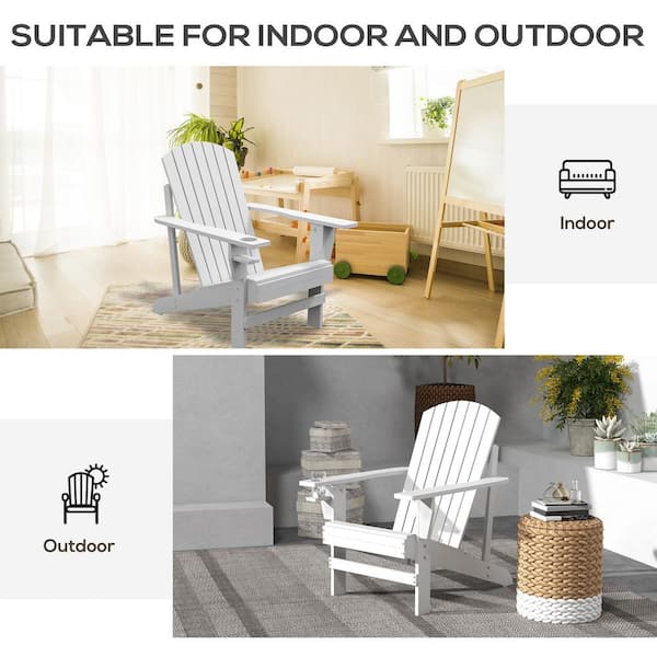 White Wood Adirondack Chair (Set Of 1) WOOE-K - The Home Depot