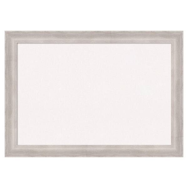 Amanti Art Beach Wood White Corkboard 41 in. x 29 in. Bulletin Board Memo Board