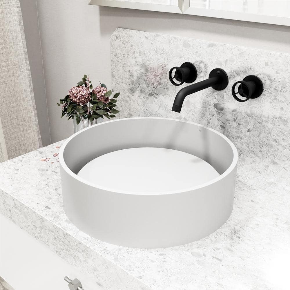 Cass Industrial-Chic Matte Black Nickel Wall Mount Bathroom Faucet