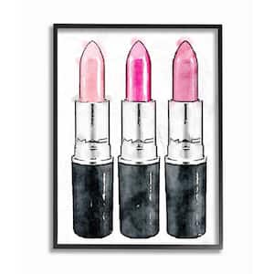 16 in. x 20 in. "Three Pink Lipsticks" by Amanda Greenwood Wood Framed Wall Art