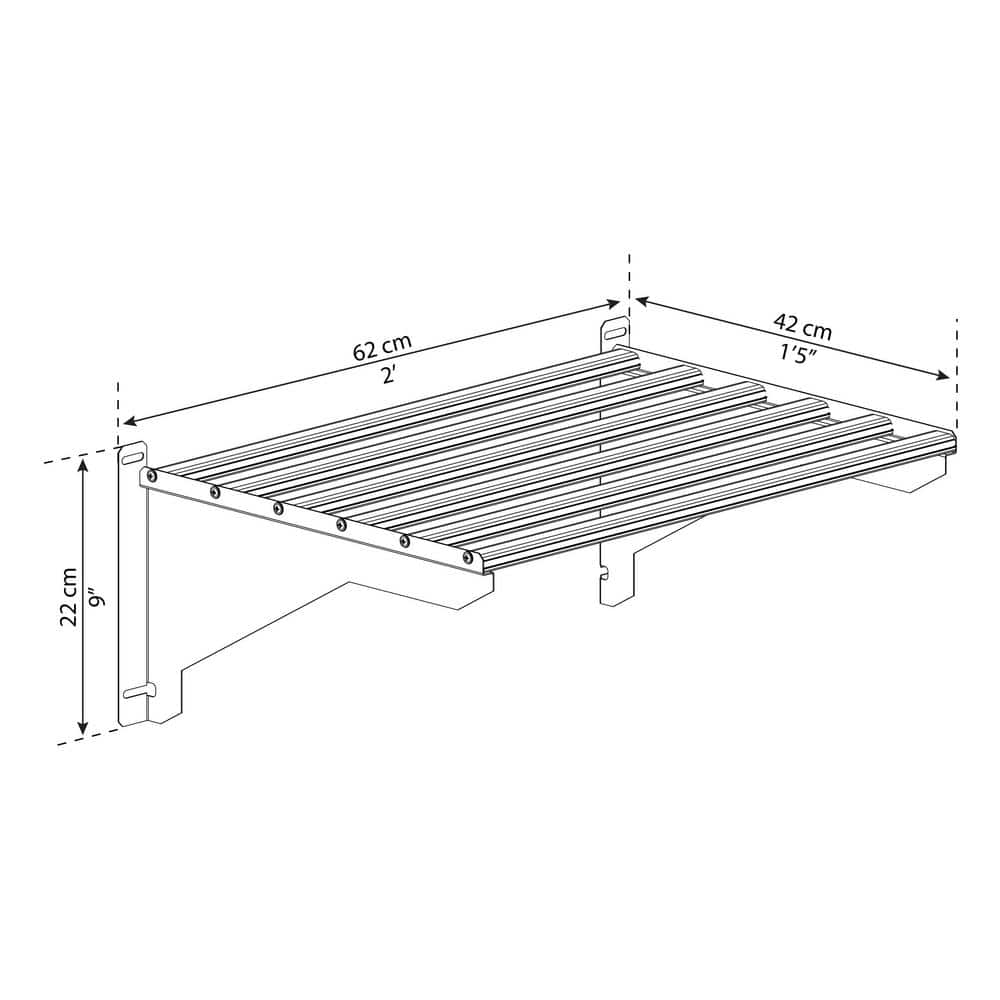 Heavy Duty Aluminum Greenhouse Shelf Kit, 24.5" x 16.5"