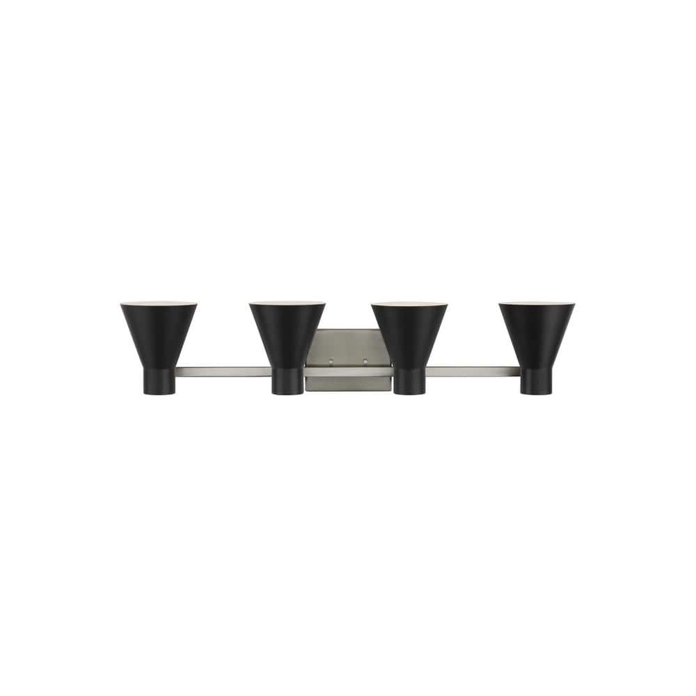 Byers Black and Nickel 4-Light Dimmable Vanity Fixture