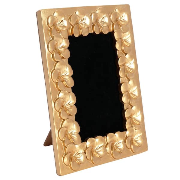 6 in. x 8 in. Gold Polyresin Single Photo Frame Picture Frame