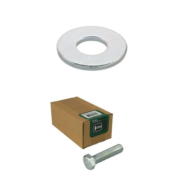 3/8 in. Zinc Flat Washer (25-Pack) and 3/8 in.-16 x 1 in. Zinc Plated Hex Bolt (25-Pack) Combo