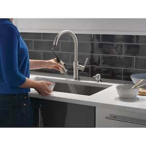 Emery Single-Handle Pull-Down Sprayer Kitchen Faucet with ShieldSpray and Soap Dispenser in SpotShield Stainless Steel