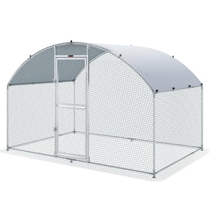 Large Metal Chicken Coop with Run Walk in Chicken Coop with Waterproof Cover 6.6 ft. x 9.8 ft. x 6.6 ft. Poultry Fencing