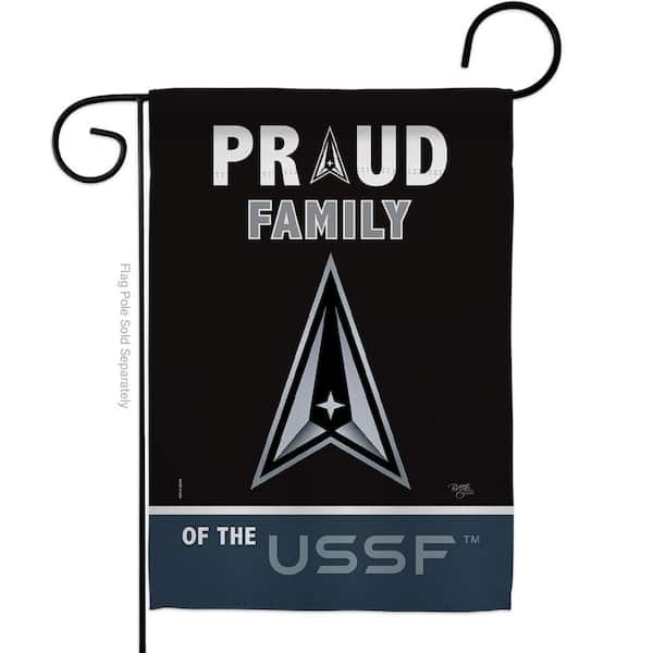 Breeze Decor 13 in. x 18.5 in. Proud Family USSF Space Force Garden Flag 2-Sided Armed Forces Decorative Vertical Flags