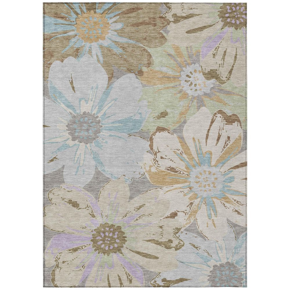 Chantille Machine Washable Indoor/Outdoor Abstract ACN2971 Silver 5 ft. x 7 ft. 6 in. Area Rug price history on PriceWatchPro
