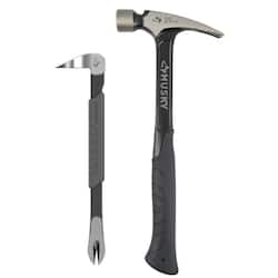 Husky 2-Piece 20 oz. Steel Rip Hammer and 10 in. Nail Puller Home Tool Kit Set