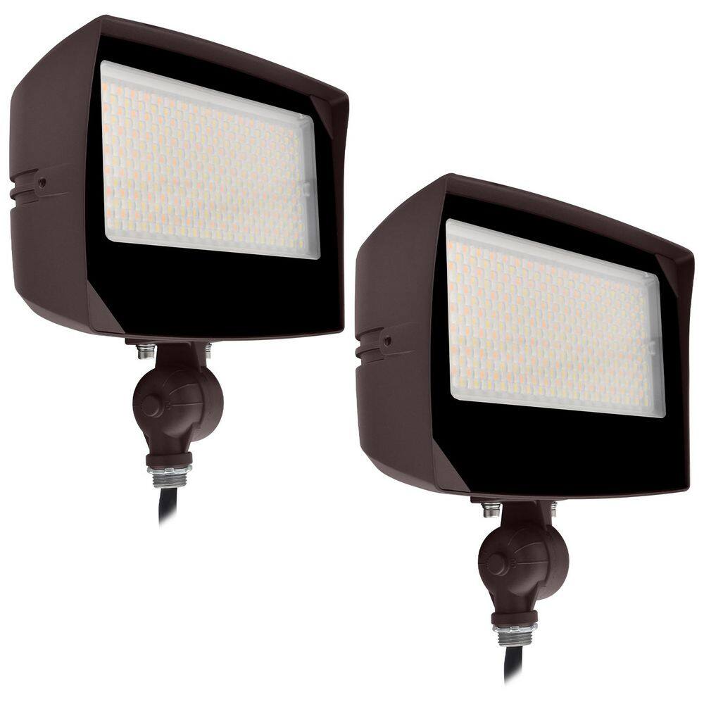 80-Watt LED Flood Light, 3CCT, Up to 12000LM, Knuckle & Trunnion Mount, Dimmable, IP65, 120-277V Photocell Sensor 2 Pack price history on PriceWatchPro