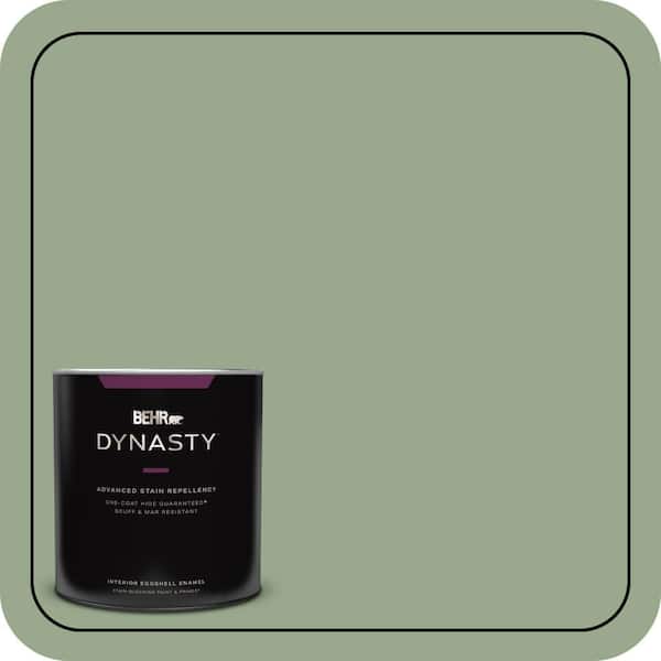 1 qt. #PPU11-05 Pesto Green One-Coat Hide Eggshell Enamel Interior Stain-Blocking Paint and Primer