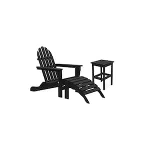 Icon Black 3-Piece Plastic Folding Adirondack Chair