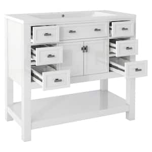 35.2 in. W x 17.7 in. D x 33.1 in. H Bath Vanity Cabinet without Top in White