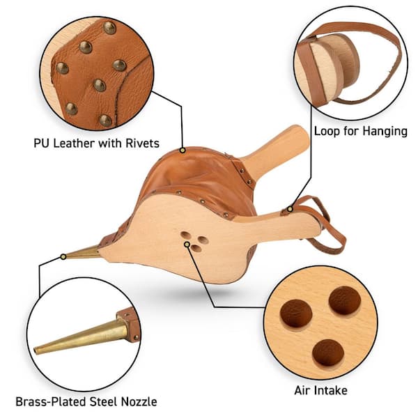 Pure Garden 18.75 in. Large Fireplace Bellows GW71A01-01 - The