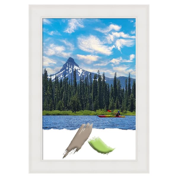 Amanti Art Textured White Picture Frame Opening Size 20 x 30 in.