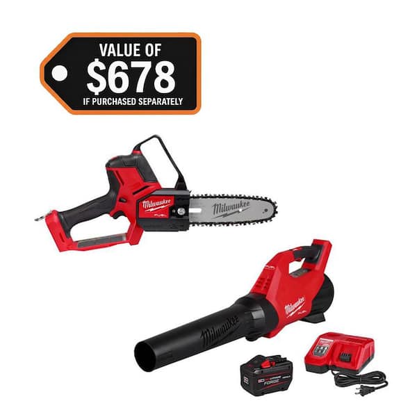 M18 FUEL 18V 8 in. Brushless Cordless Battery Powered HATCHET Mini Chainsaw Saw w/ Blower, 12.0 Ah Battery, Charger