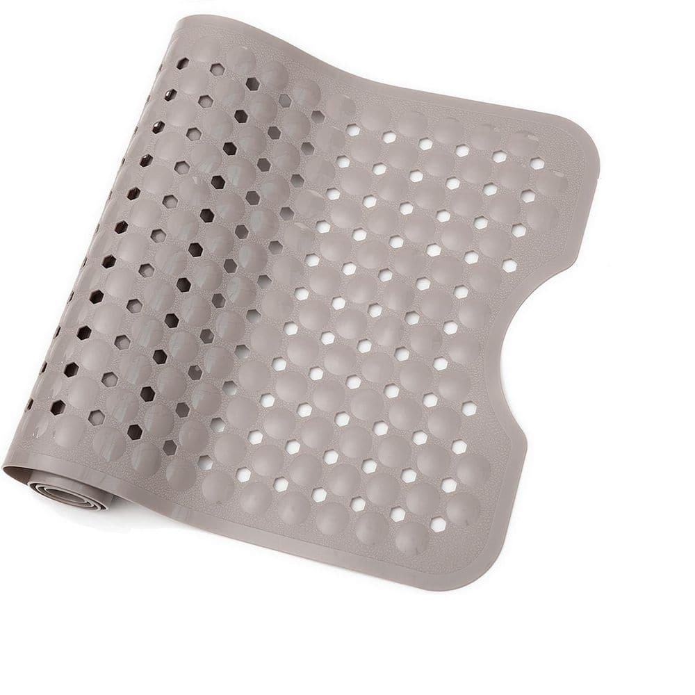 40 in. x 16 in. Bath Tub and Shower Mat in Tan, Non Slip Machine Washable Bathmat with Drain Holes, Suction Cups price history on PriceWatchPro