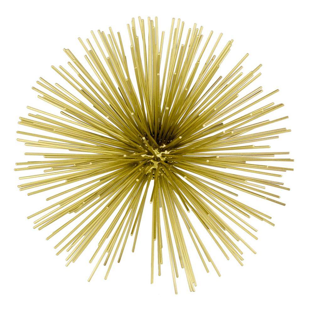 Contemporary Antique Gold Metal Urchin Sphere 10"