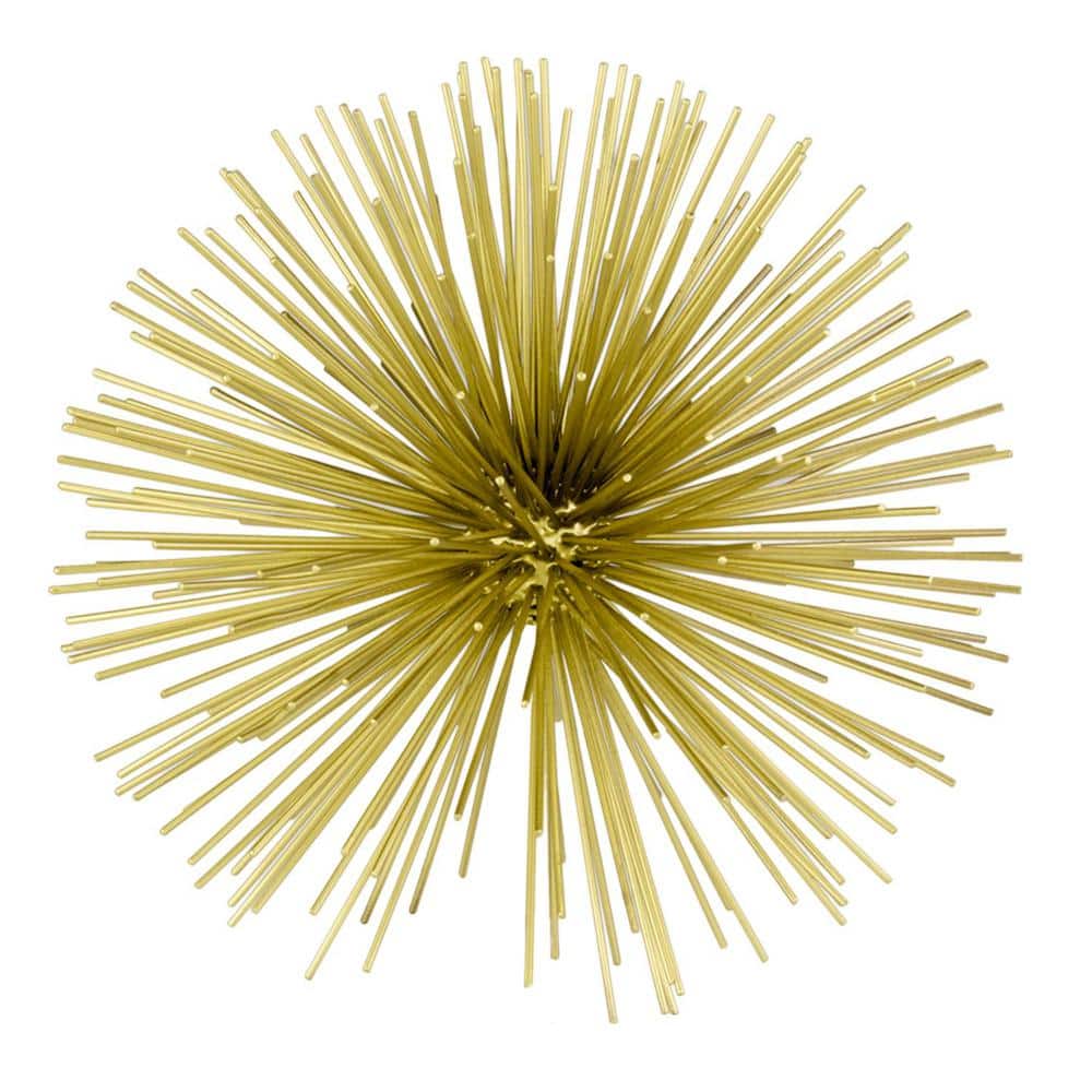 Contemporary Antique Gold Metal Urchin Sphere 10"