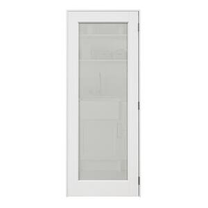 ARK DESIGN 36 in. x 80 in. Left-Hand 1-Lite Frosted Glass White Solid ...