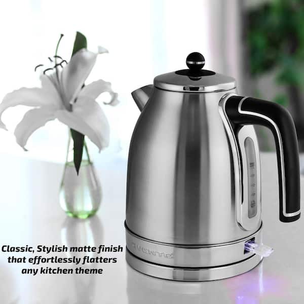 Ovente 1.7 Liter, BPA-Free Electric Glass Hot Water Kettle with  Stainless-Steel Infuser and ProntoFill Technology, Teapot Infuser Perfect  for Tea