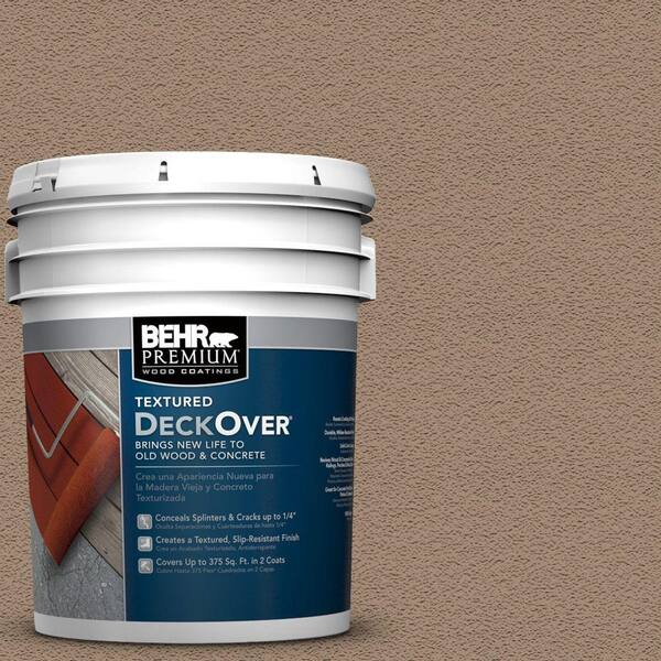 BEHR Premium Textured DeckOver 5 gal. #SC-121 Sandal Textured Solid Color Exterior Wood and Concrete Coating